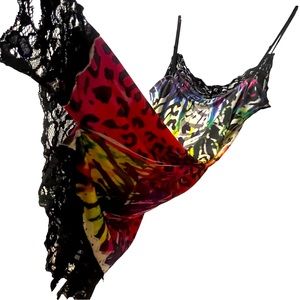 21 Vintage Color-Burst Baby-Doll Teddy Chemise Nighty Perfect Condition